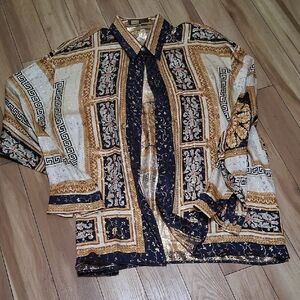 Men's  Seta Per Uomo  Made In Itay Multicolor Patterned Shirt